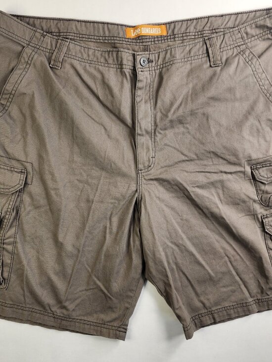 Lee Dungarees Mens 46 Shorts Gray 8 Pocket Cargo Outdoor Military Comfort Retro - Picture 3 of 13
